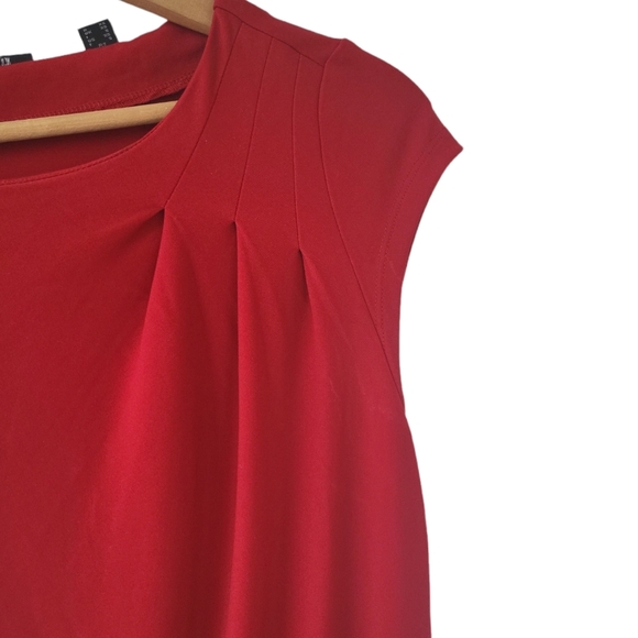 Esprit Collection Red Asymmetrical Ruched Midi Stretch Dress XS - Picture 4 of 7